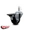 Service Caster 3'' Hard Rubber Wheel Swivel 7/16'' Grip Ring Stem Caster with Brake SCC-GR20S314-HRS-PLB-716138 - alternate 2